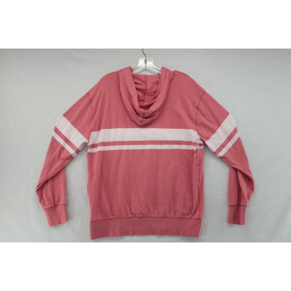 J Crew Hoodie Women's Large Red and White Striped Pullover Knit Top Beachy - Picture 3 of 7